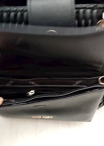 Zincir Detaylı Siyah Deri Kadın Çanta - Görsel 9