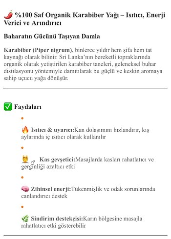 DEFNE Essencia Karabiber Uçucu Yağı - Görsel 2