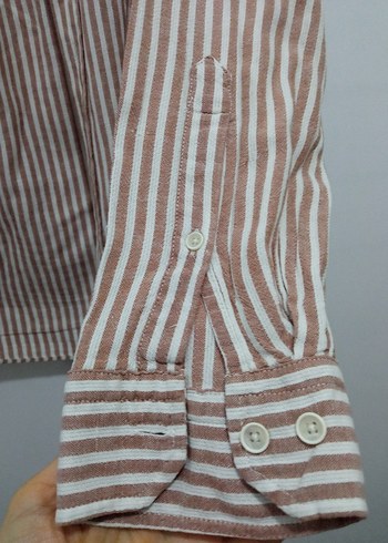 Bej Gri Çizgili Regular Fit Erkek Gömlek - Görsel 7