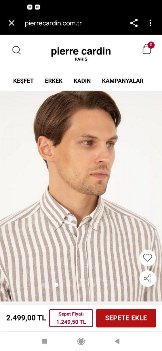 Bej Gri Çizgili Regular Fit Erkek Gömlek - Görsel 3