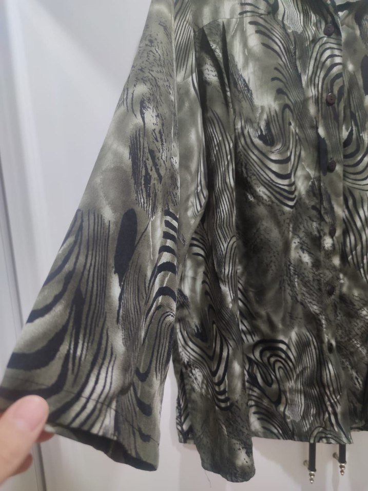 Gri Zebra Desenli Mini Gömlek - Görsel 2