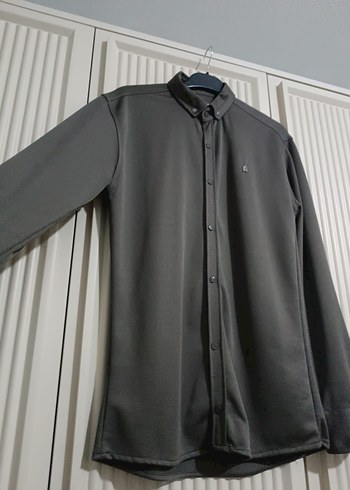 Gri Uzun Kollu Erkek Regular Fit Gömlek - Görsel 2