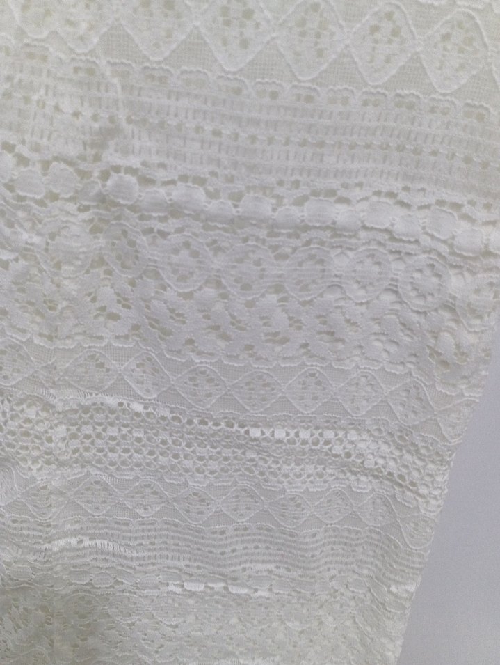 Dantel Detaylı Beyaz Mini Örme Elbise - Görsel 2