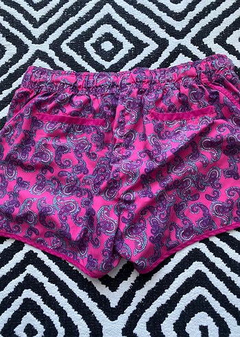 xl Beden Pembe Bağcıklı Mini Şort