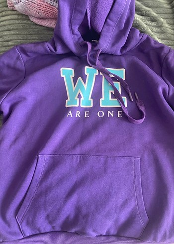 Mor Kadın Kapüşonlu Sweatshirt