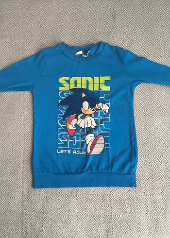 Mavi Sonic Baskılı Erkek Sweatshirt
