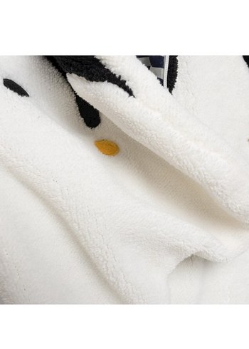 Midimod Kapüşonlu, kürklü penguen desenli bebek tulumu - Görsel 4