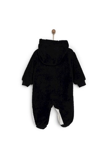 Midimod Kapüşonlu, kürklü penguen desenli bebek tulumu - Görsel 2