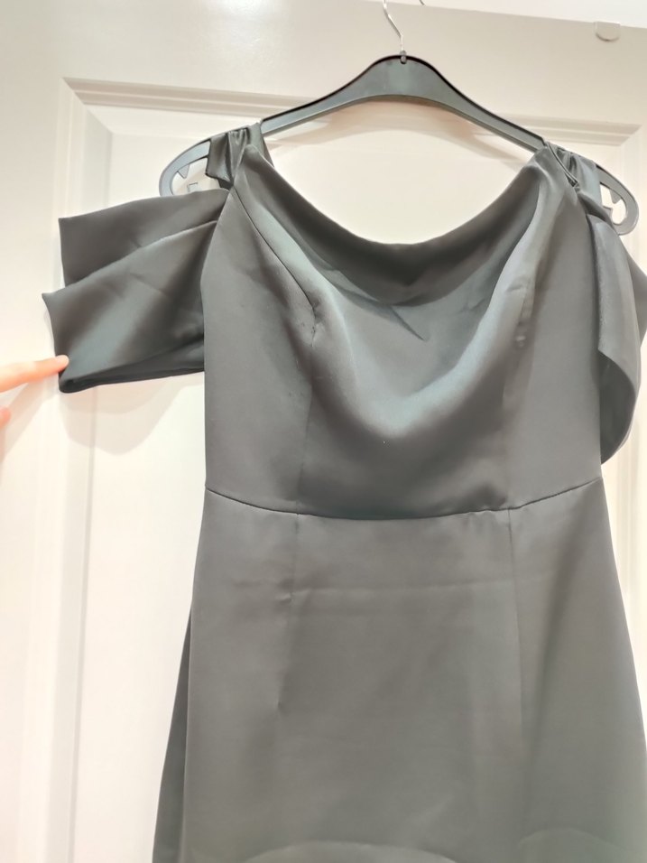 Drapeli Straplez Siyah Uzun Abiye Elbise - Görsel 2