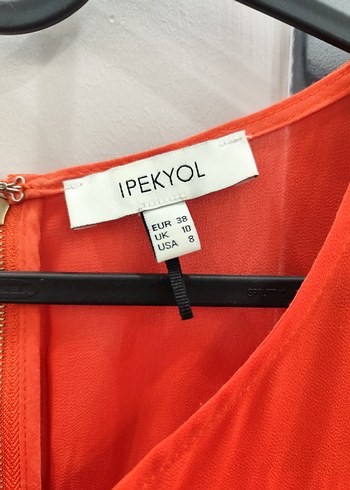 Kırmızı Dantel İşlemeli Midi Elbise - Görsel 2