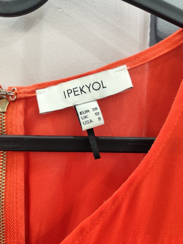 Kırmızı Dantel İşlemeli Midi Elbise - Görsel 2