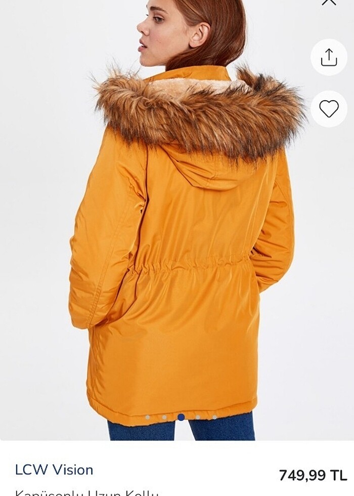 Kapşonlu uzun kadın parka - Görsel 2