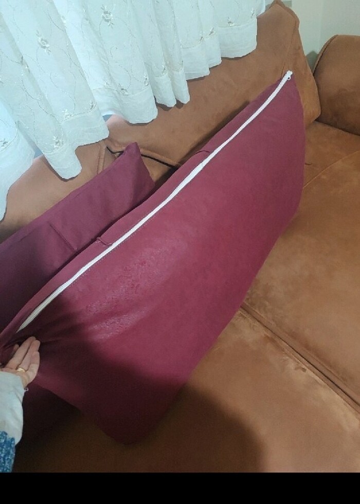 Bordo, Vişne çürüğü kırlent , yastık, minder - Görsel 3