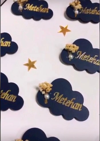 Beden mavi Renk Mavi Kanatlı Bohem Bebek Karşılama Süsü