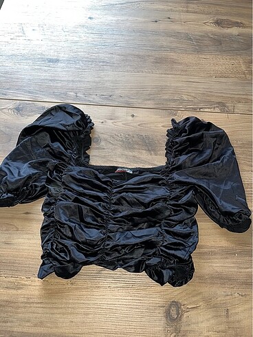 Saten crop bluz
