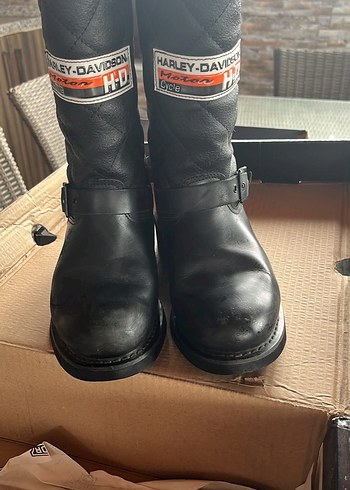 Harley Davidson Siyah Deri Biker Bot 36