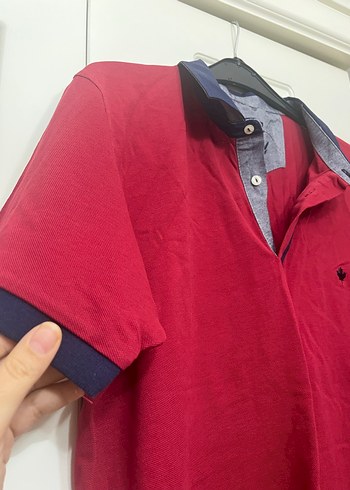 Kırmızı Erkek Polo Yaka Tişört - Görsel 3