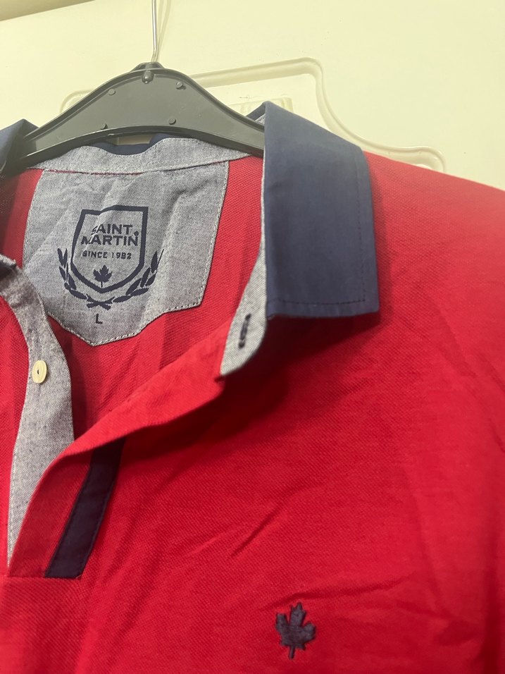 Kırmızı Erkek Polo Yaka Tişört - Görsel 4