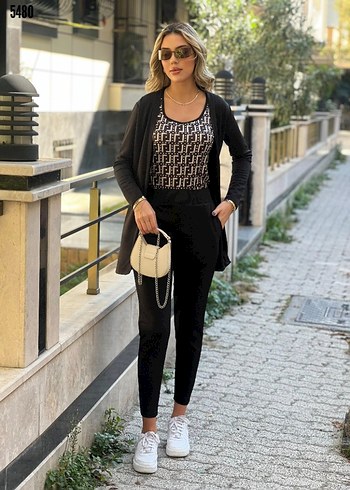 xxl Beden Krep Kumaş Üçlü Takım