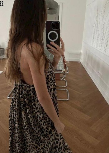Trendyol & Milla Leopar Desenli Askılı Elbise