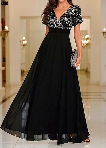 Şifon Abise Elbise S M L XL 2XL 3XL  - Görsel 7