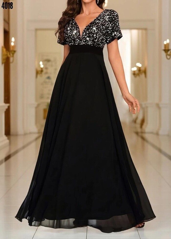 Şifon Abise Elbise S M L XL 2XL 3XL  - Görsel 2