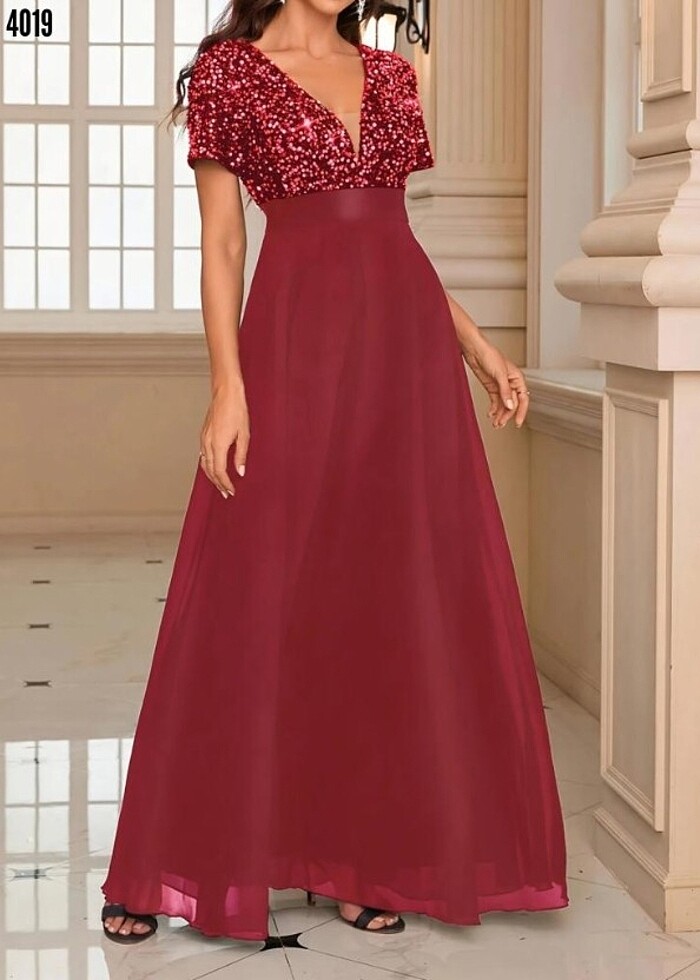 Şifon Abise Elbise S M L XL 2XL 3XL  - Görsel 4