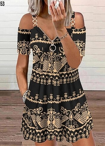 Omuzu Açık Elbise S M L XL 2XL 3XL