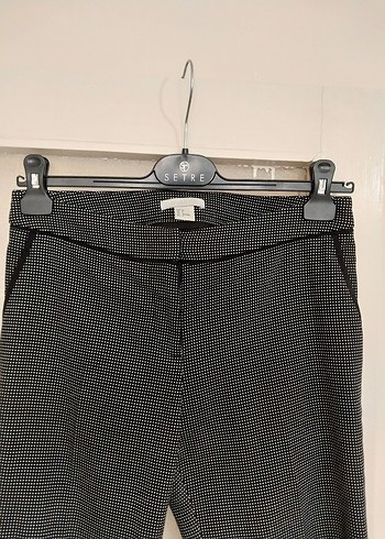 H&M Kadın Siyah Desenli Esnek Kumaş Pantolon 34. XS - Görsel 6