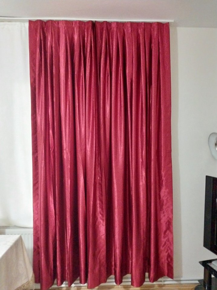 Bordo Klasik Desensiz, fon  Perde - Görsel 2