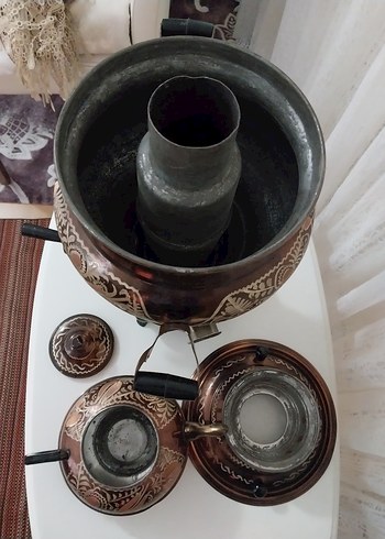 gaziantep Bakır. Bakır İşlemeli Geleneksel Semaver Çaydanlık - Görsel 4