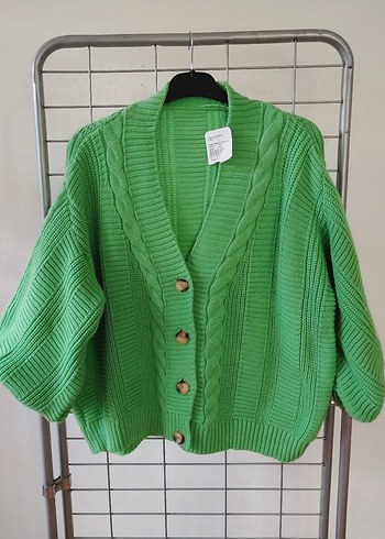 Kadın Yeşil Mini Triko Hırka - Görsel 3