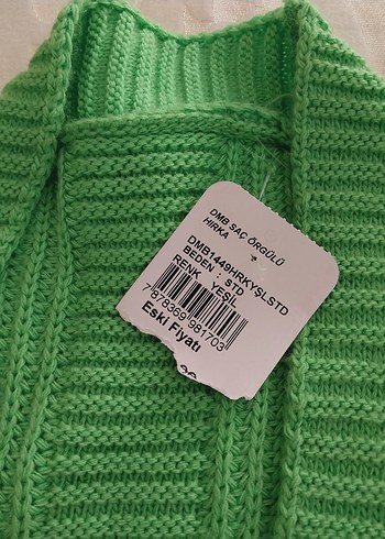 Kadın Yeşil Mini Triko Hırka - Görsel 7