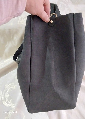 Zara Siyah Süet Kadın Çanta - Görsel 4