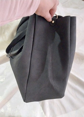 Zara Siyah Süet Kadın Çanta - Görsel 3