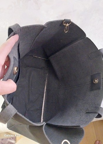 Zara Siyah Süet Kadın Çanta - Görsel 5