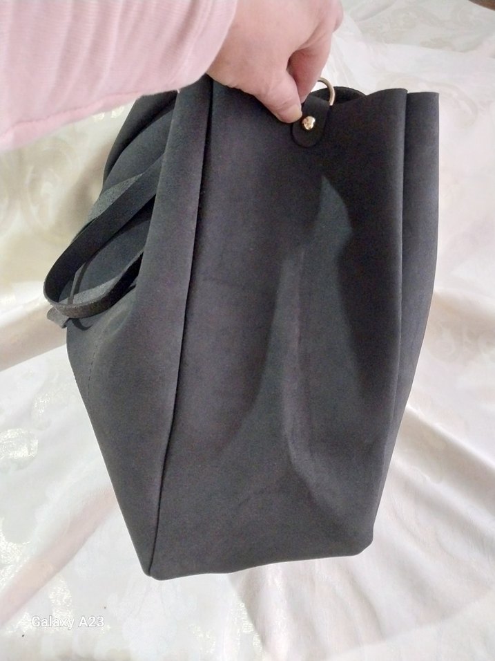 Zara Siyah Süet Kadın Çanta - Görsel 3