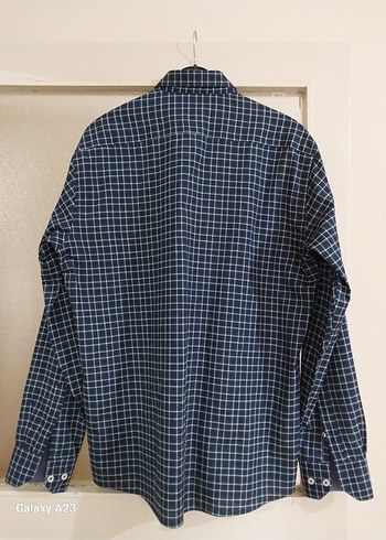 TUDORS. Erkek Lacivert Kareli Pamuk Gömlek L - Görsel 3