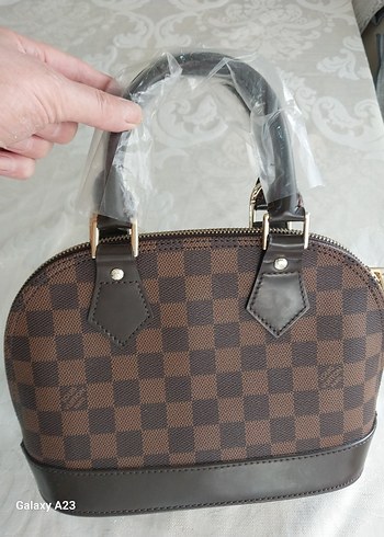 Kahverengi Kareli Deri Kadın Çanta - Görsel 2