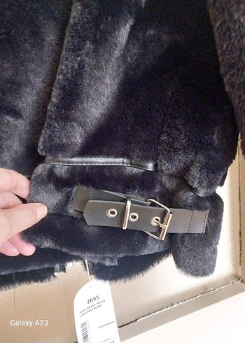 Siyah Süet Kadın Ceket Kürklü Detaylı - Görsel 6