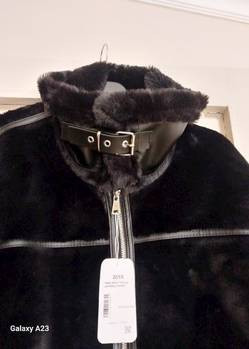 Siyah Süet Kadın Ceket Kürklü Detaylı - Görsel 4