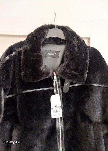 Siyah Süet Kadın Ceket Kürklü Detaylı - Görsel 5