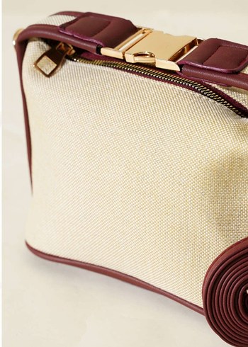 Bordo Kemerli Kadın Çanta - Görsel 3