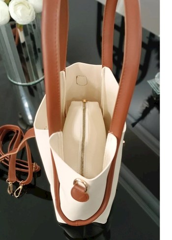 Bej Deri Kadın Çanta - Görsel 2