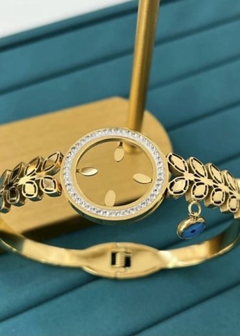 Zincir Detaylı Altın Renk Kadın Bileklik çeyrek bileklik - Görsel 2