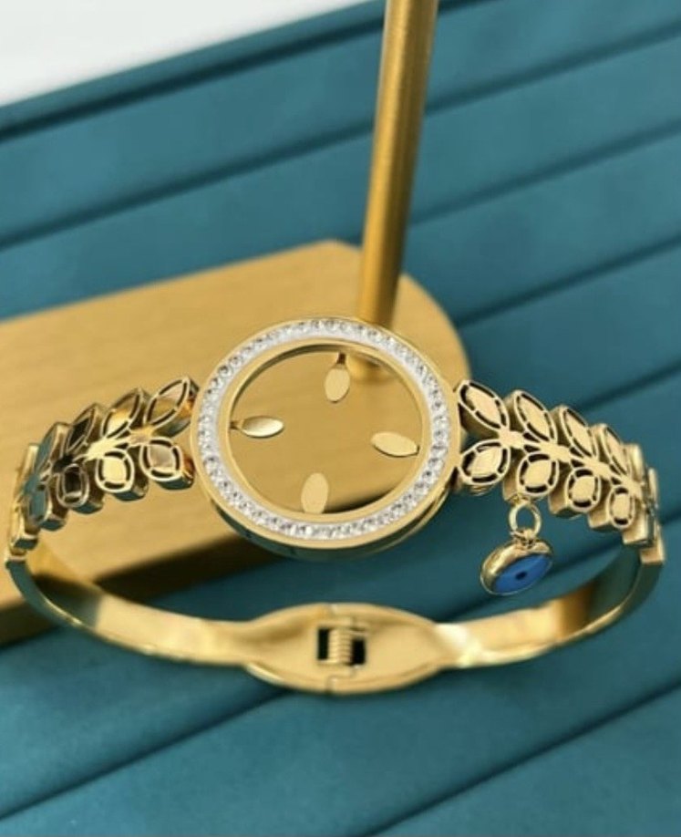 Zincir Detaylı Altın Renk Kadın Bileklik çeyrek bileklik - Görsel 2