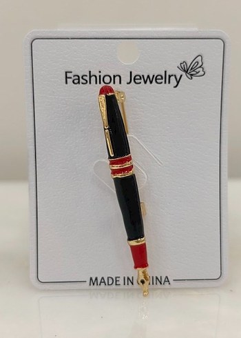 Bordo Renkli Klasik Dolma Kalem Broş - Görsel 4