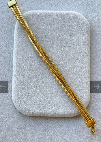 Altın Rengi Yılan Desenli Zincir Bileklik - Görsel 2