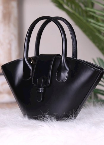 Siyah Deri Kemer Detaylı Kadın Çanta - Görsel 2