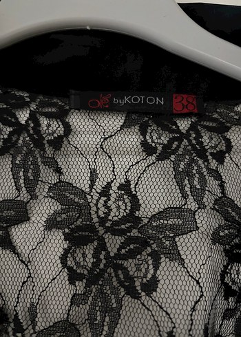 Siyah Dantel Detaylı Midi Kadın Gömlek - Görsel 4